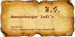 Wasserburger Iván névjegykártya